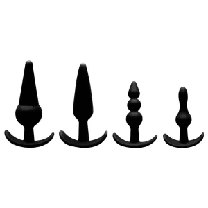 Kit Plug Anal com 4 Formatos e 4 Tamanhos Diferentes