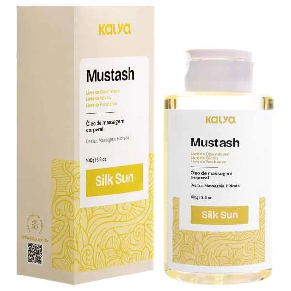 Óleo Deslizante Perfumado Com Sensação de Esquentar Para Massagem Corporal - Silk Sun Mustash