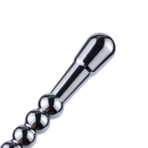 Plug Anal Em Aço 17 cm x 2,7 cm E Chicote em Camurça com 12 Tiras de 25 cm - Bondage Kits - Image 3