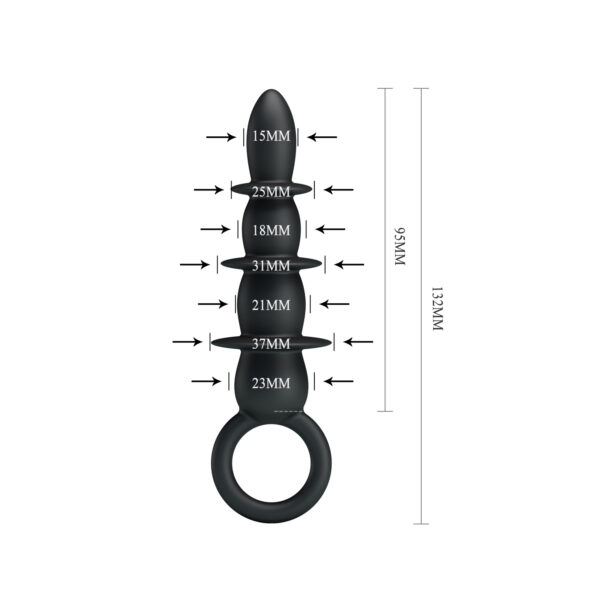 Plug Anal Escalonado de Silicone com Anel de Resgate Special Anal Stimulation 13 cmx 3 cm - Pretty Love - Image 5