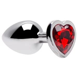 Plug Anal Grande em Aço Inoxidável 9 cm X 4 cm Pedra de Coração