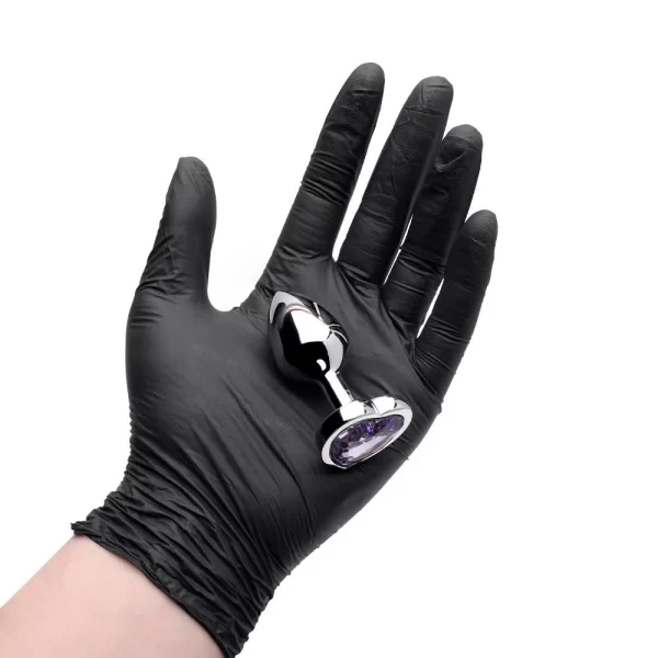 Plug Anal Pequeno Em Metal 7 cm X 2,8 cm Com Pedra de Coração - Imagem 4