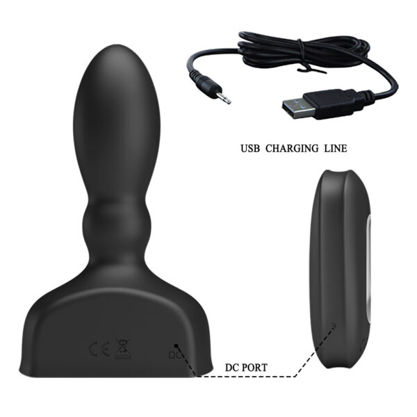 Plug Anal Recarregável Inflável Com Controle Remoto Sem Fio e 12 Modos de Vibração 11 cm x 3,5 cm - Harriet Pretty Love - Imagem 11