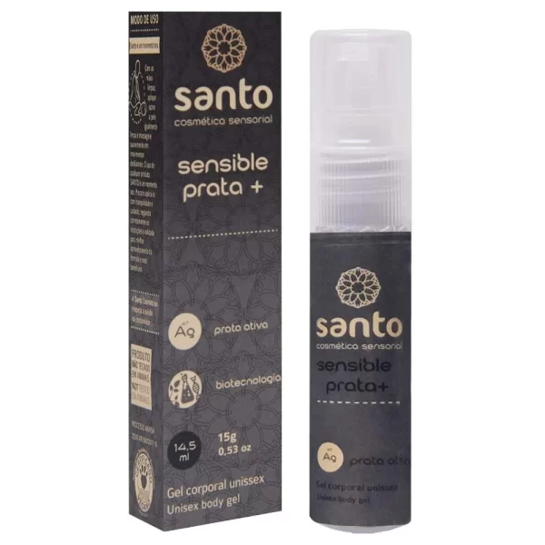 Santo Sensible Prata - Gel Vegano Dessensibilizante Para Prática do Sexo Anal Com Efeito Bactericida, Germicida e Cicatrizante