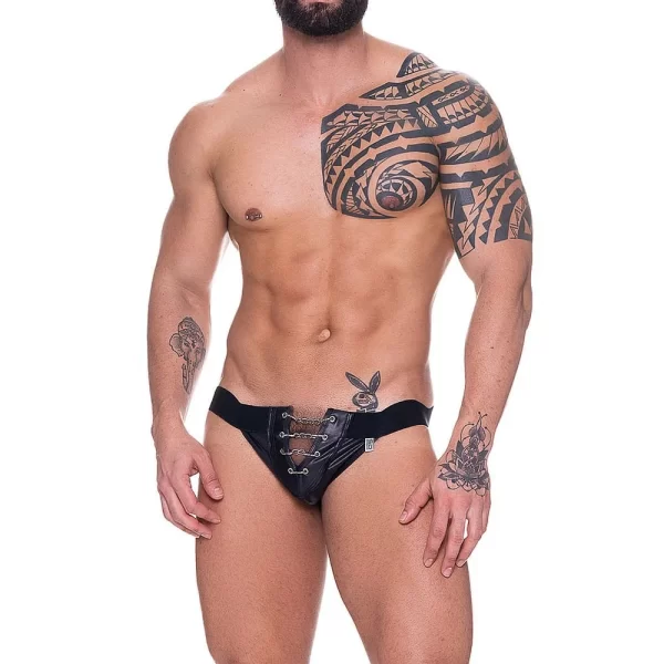 Cueca Jockstrap Cirré Com Abertura Frontal e Correntes - SD Clothing - Image 2