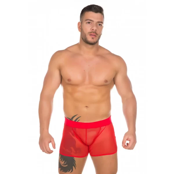Cueca Modelo Boxer Em Tule Transparente - Pimenta Sexy