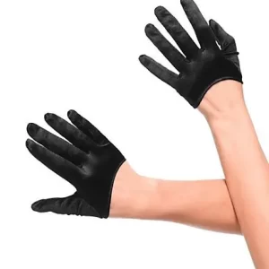 Mini Luvas Sensuais Pretas em Cetim - Leg Avenue