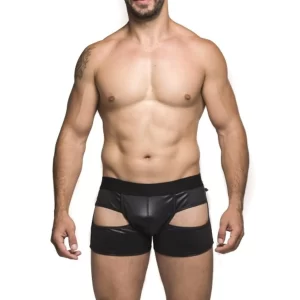 Cueca Boxer Preta em Cirre com Abertura Frontal na Coxa SD Clothing