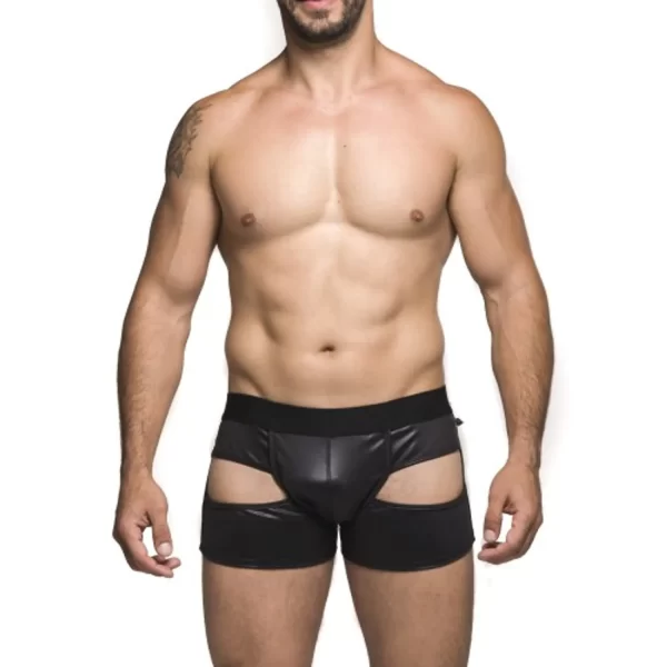 Cueca Boxer Preta em Cirre com Abertura Frontal na Coxa SD Clothing