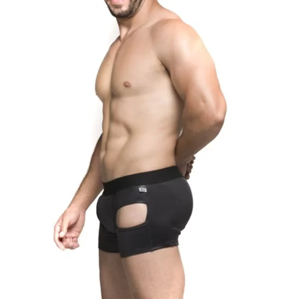Cueca Boxer Preta em Cirre com Abertura Frontal na Coxa SD Clothing - Image 2
