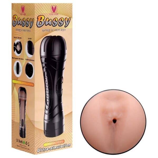 Masturbador Lanterna Ânus Em Cyberskin Com Vibração - Bussy Strong In Men Toys