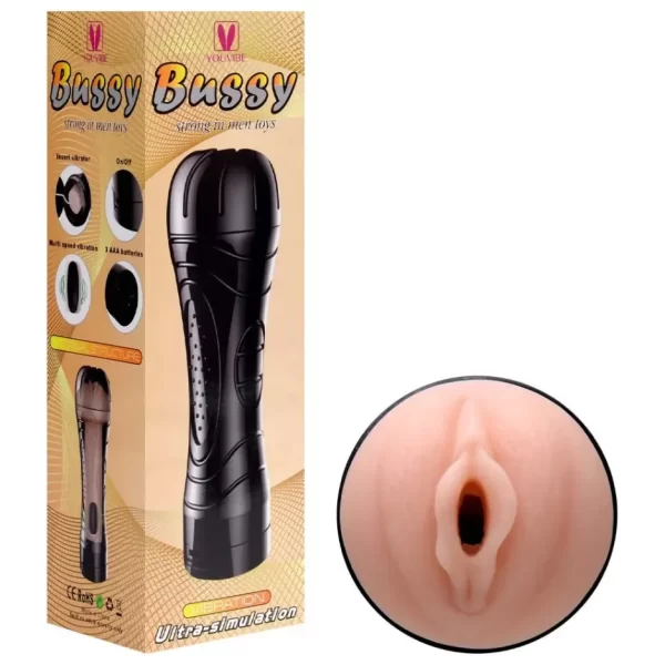 Masturbador Lanterna Vagina Em Cyberskin Com Vibração - Bussy Strong In Men Toys