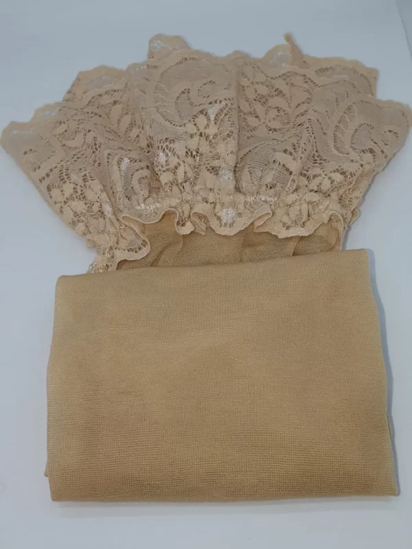 Meia 7/8 Fina Com Detalhe em Renda Nude - Image 3