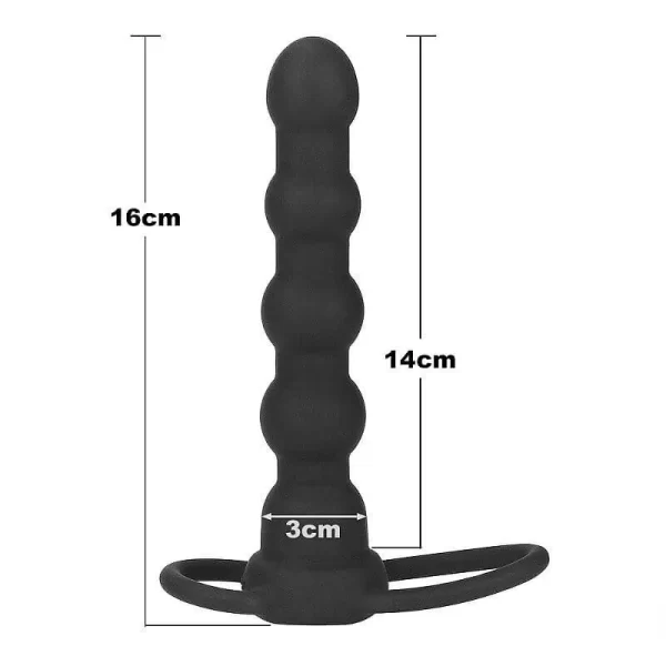 Anel Companheiro Escalonado Para Dupla Penetração em Silicone com Vibração 16 cm X 3 cm Anal Indulgence Collection - Lovetoy - Image 2