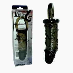 Capa Peniana Com Anel Para Escroto Veias Salientes e Glande Em Silicone - Boss Erect Sleeve Topo Toys