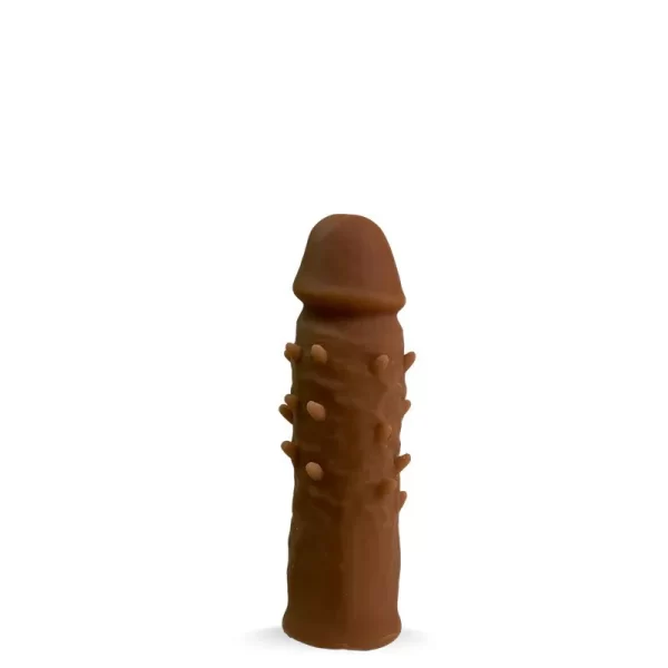 Capa Peniana com Cerdas Massageadoras de 16,5 cm x 4 cm com Extensor de 4 cm Realístico com Argola para o Escroto - Top Notch - Image 2