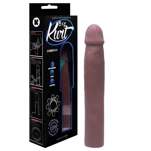 Capa e Extensor em Cyberskin para Aumento do Pênis 10 cm Big Kurt - K Import