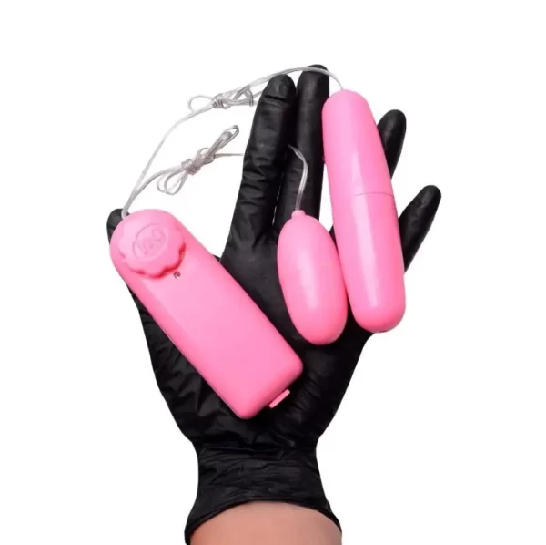 Cápsula Vibratória Bullet Vibrador Duplo Com Controle Remoto Com Fio e Vibração Multivelocidade - SI