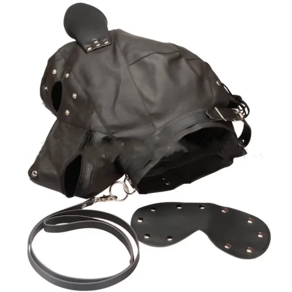 Capuz Com Focinho Orelhas e Guia Dog Leather em Couro Sintético - 3R - Image 2