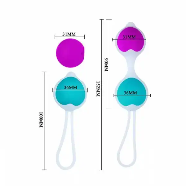 Kit Bola Kegel Para a Prática do Pompoarismo Com 4 Pesos Diferentes Em Silicone - Kegel Ball Pretty Love - Imagem 5