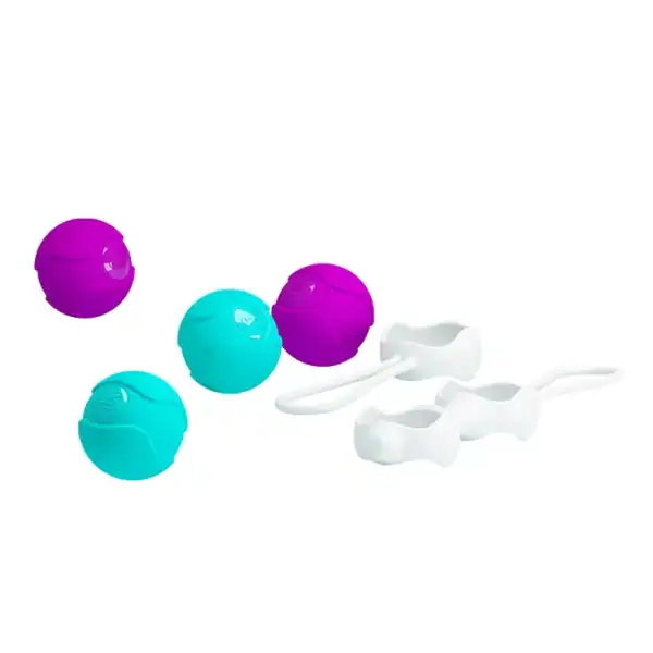 Kit Bola Kegel Para a Prática do Pompoarismo Com 4 Pesos Diferentes Em Silicone - Kegel Ball Pretty Love - Imagem 4