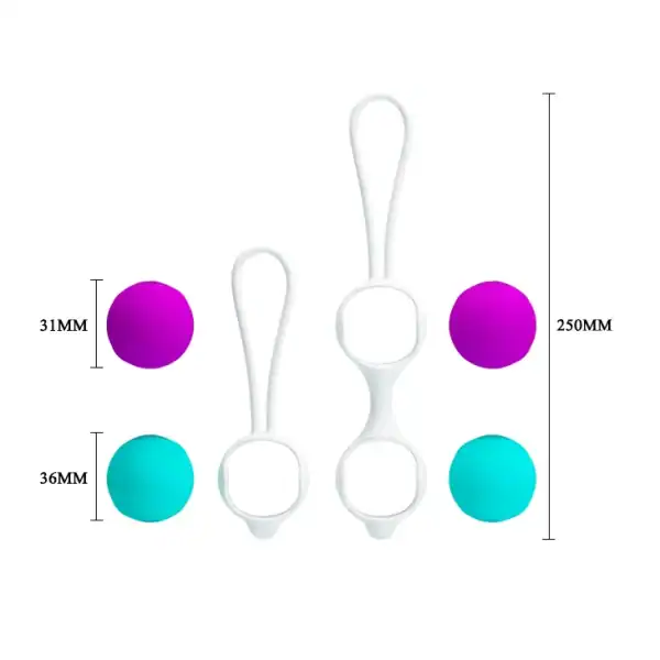 Kit Bola Kegel Para a Prática do Pompoarismo Com 4 Pesos Diferentes Em Silicone - Kegel Ball Pretty Love - Imagem 2