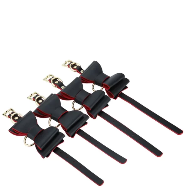 Kit Bondage Sado Com Detalhes em Borboleta E Estojo Em Couro Sintético Com 8 Peças - Bondage Kits 3R - Imagem 6
