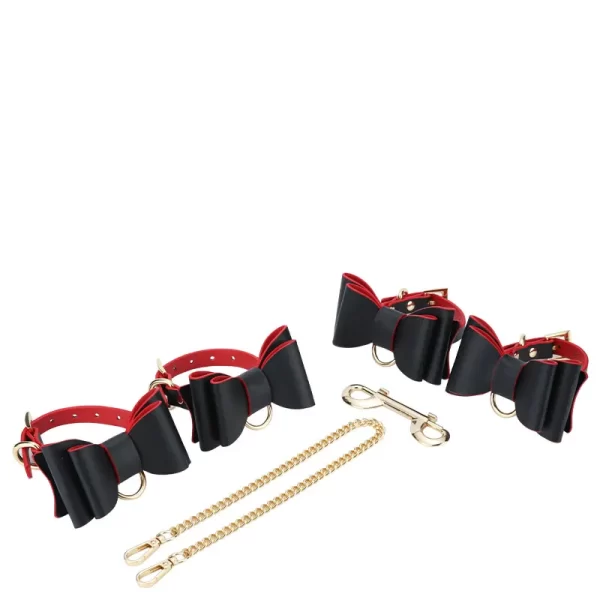 Kit Bondage Sado Com Detalhes em Borboleta E Estojo Em Couro Sintético Com 8 Peças - Bondage Kits 3R - Imagem 3