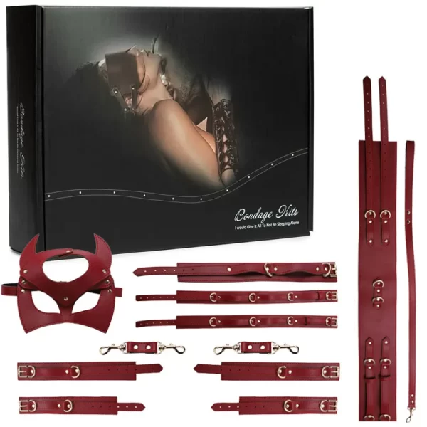 Kit Bondage Sado Em Couro Sintético Com 7 Peças - Bondage Kits 3R - Imagem 37