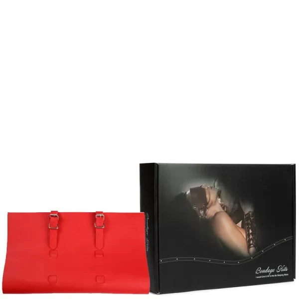 Kit Bondage Sado Em Couro Sintético Com 7 Peças Vermelho - Bondage Kits 3R - Image 4