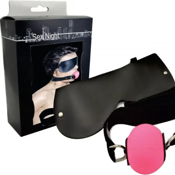 Kit Mordaça Bola de Borracha com Regulagem e Venda em Couro Sintético Sexy Glam - Innamorata - Image 3