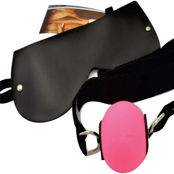 Kit Mordaça Bola de Borracha com Regulagem e Venda em Couro Sintético Sexy Glam - Innamorata - Image 2