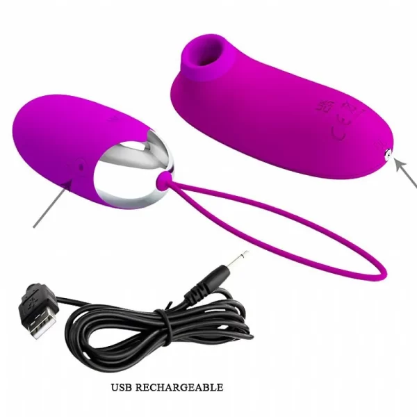 Kit Vibrador Duplo Recarregável Bullet e Mini Sugador de Clitóris - Pretty Love - Image 3