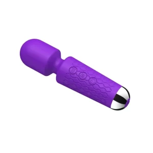 Mini Vibrador Varinha Mágica Massageador Recarregável em Silicone com 20 Modos de Vibração