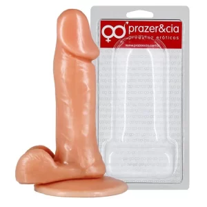 Pênis Realístico Com Escroto 12,9 cm X 2,5 cm com Ventosa - Prazer e Cia