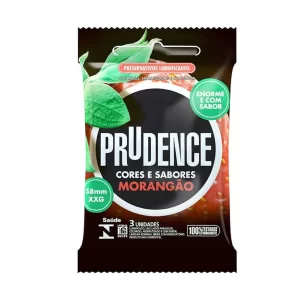 Preservativo Cores e sabores Morangão Prudence - 3 unidades