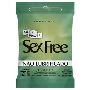Preservativo Não Lubrificado Sex Free - Com 3 unidades