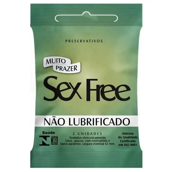 Preservativo Não Lubrificado Sex Free - Com 3 unidades