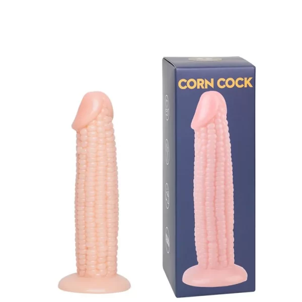 Prótese Maciça Com Ventosa e Glande Com Textura de Espiga de Milho 18,5 x 4 cm - Corn Cock