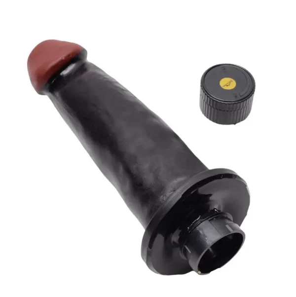 Prótese Realística com Vibro Multivelocidade 18 cm X 4,5 cm Hot Black - Hot Flowers - Imagem 3