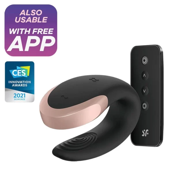 Satisfyer Double Love - Vibrador Para Casal Recarregável Em Silicone À Prova D´Água Com 10 Modos de Vibração Pelo Controle Remoto e Controle Por Aplicativo à Distância Com Vibrações Personalizadas - Image 6