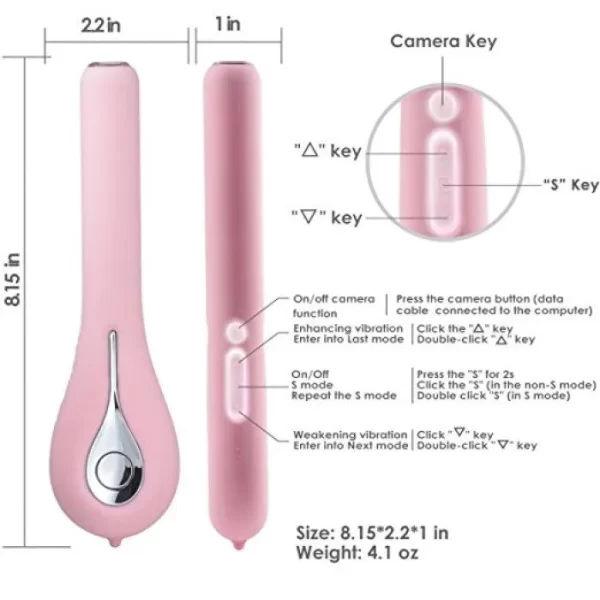 Vibrador Inteligente Recarregável Com Câmera na Ponta e Luz de Led Para Filmar Internamente Estimulador de Ponto G e Clitóris Controlável Por Aplicativo Com 5+1 Modos de Vibração - Siime Eye Svakom - Image 5