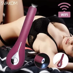 Vibrador Inteligente Recarregável Com Câmera na Ponta e Luz de Led Para Filmar Internamente Estimulador de Ponto G e Clitóris Controlável Por Aplicativo Com 5+1 Modos de Vibração - Siime Eye Svakom