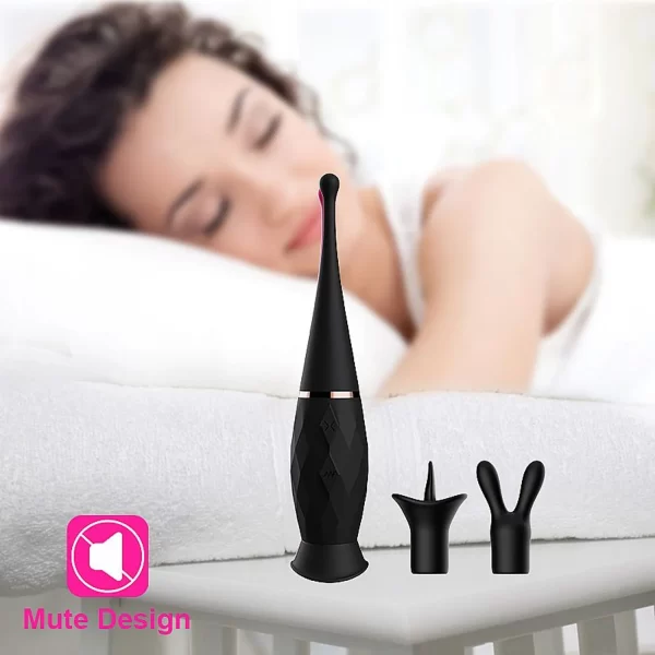 Vibrador Estimulador de Clitóris Com Capa de Orelhas de Coelho e Capa Com Língua Em Silicone Com 7 Modos de Vibração - Orgasm Clitoral Dibe