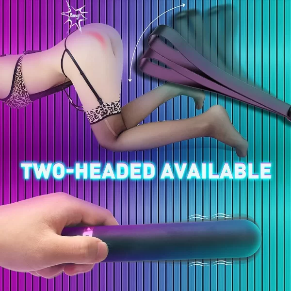 Vibrador Personal Recarregável Em Silicone Com Chibata em Couro Sintético e 9 Modos de Vibrações - Whoohoo S-Hande