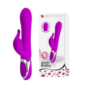 Vibrador Recarregável Estimulador de Clitóris e Estimulador de Ponto G Inflável Em Silicone Com 12 Modos de Vibração - Neil Pretty Love