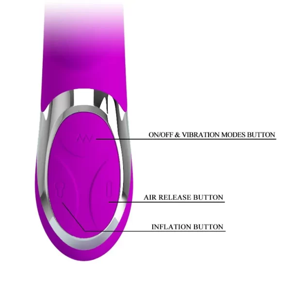 Vibrador Recarregável Estimulador de Clitóris e Estimulador de Ponto G Inflável Em Silicone Com 12 Modos de Vibração - Neil Pretty Love - Image 6