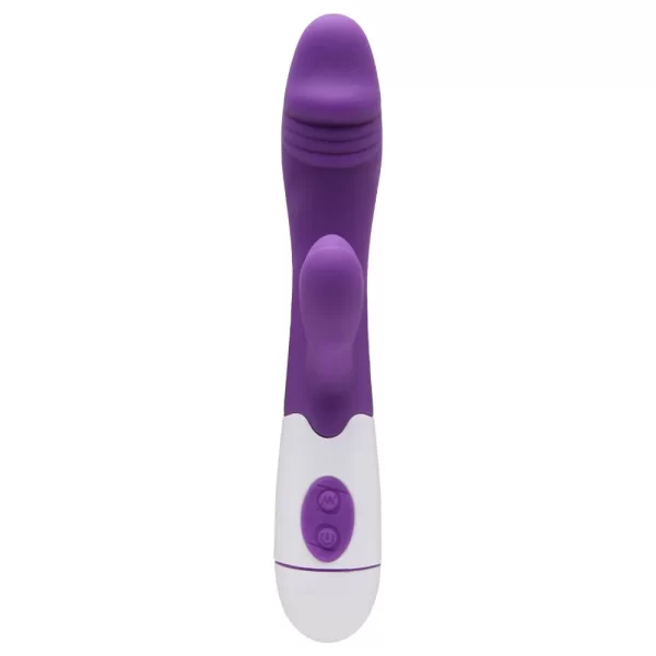 Vibrador Recarregável em Silicone Com 30 Modos de Vibração Com Glande e Estimulador de Clitóris - Imagem 6