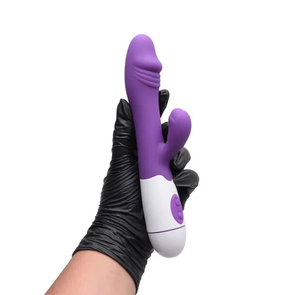 Vibrador Recarregável em Silicone Com 30 Modos de Vibração Com Glande e Estimulador de Clitóris - Imagem 2