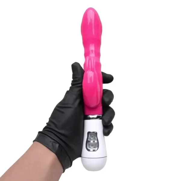 Vibrador Recarregável em Silicone Ponto G Com Estimulador de Clitóris com 8 Vibrações - Imagem 11